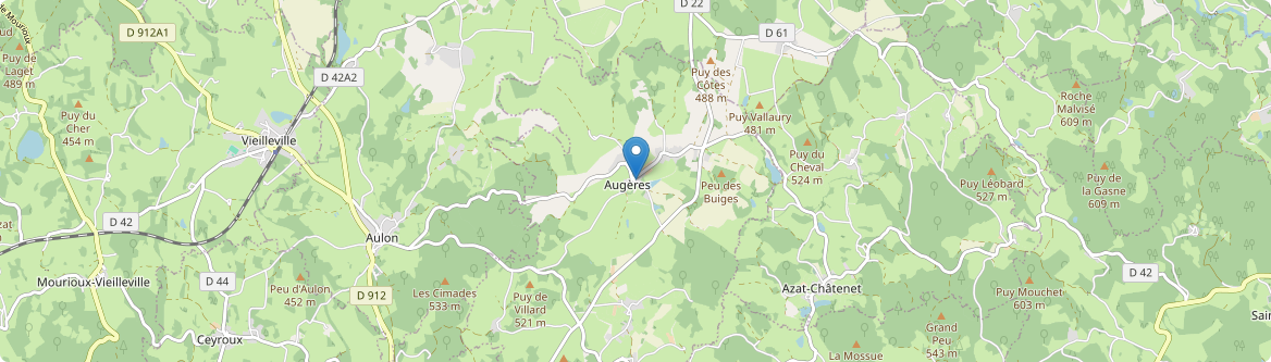 Augères - Carte