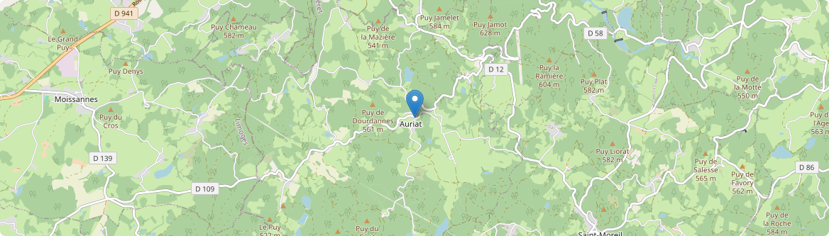 Auriat - Carte