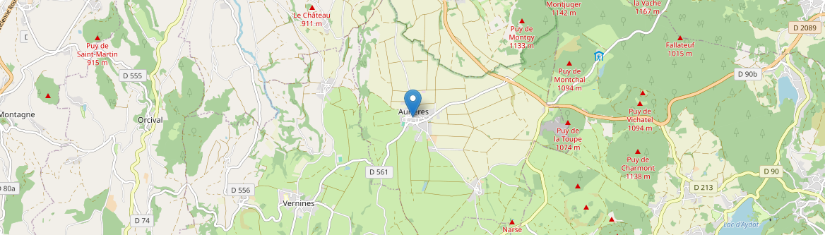 Aurières - Carte