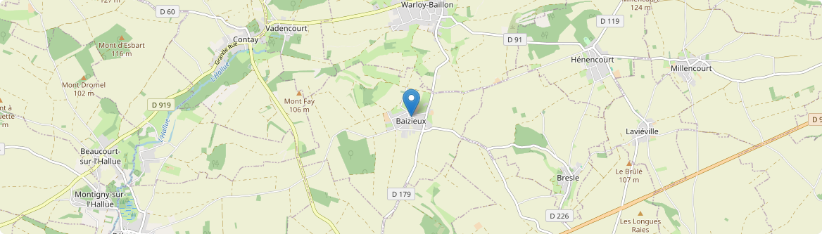 Baizieux - Carte
