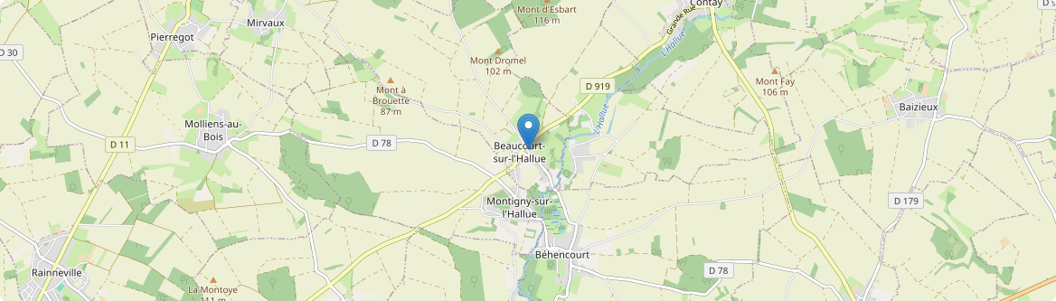Beaucourt-sur-l'Hallue - Carte