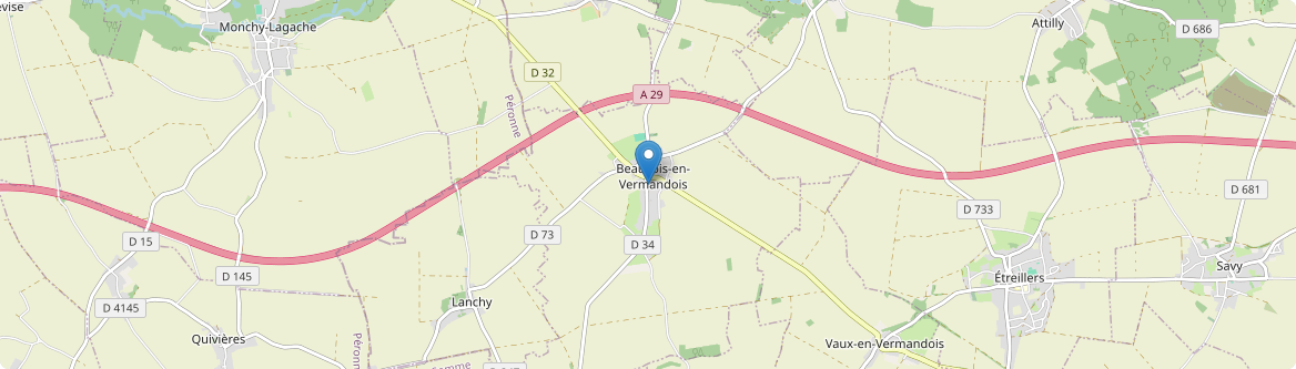 Beauvois-en-Vermandois - Carte
