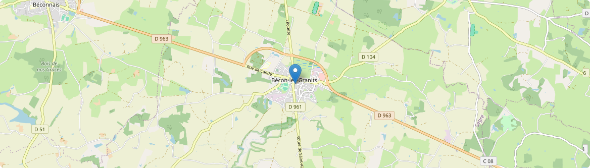 Bécon-les-Granits - Carte