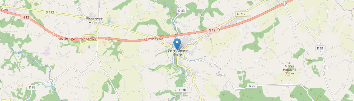 Belle-Isle-en-Terre - Carte