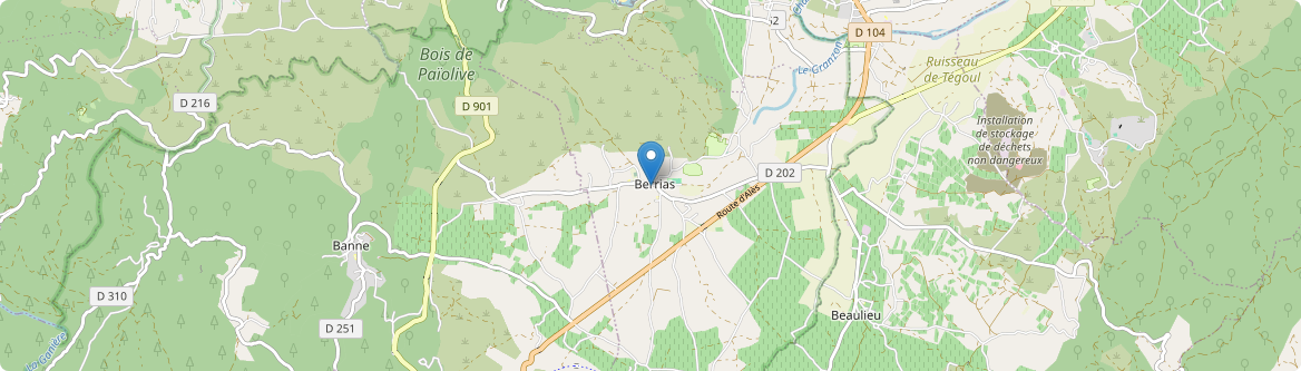Berrias-et-Casteljau - Carte