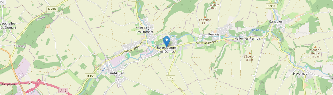 Berteaucourt-les-Dames - Carte