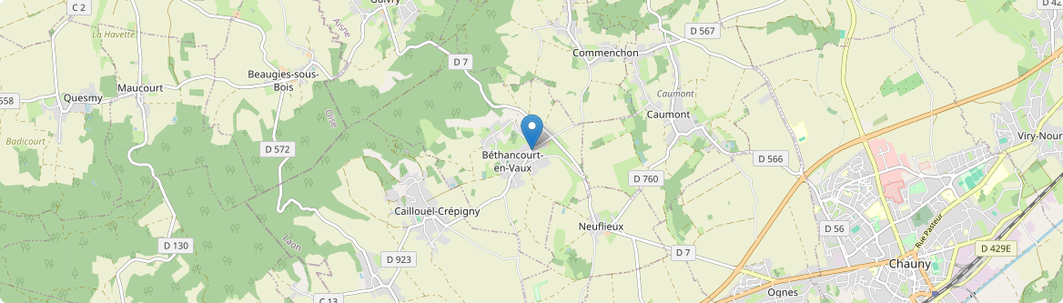 Béthancourt-en-Vaux - Carte