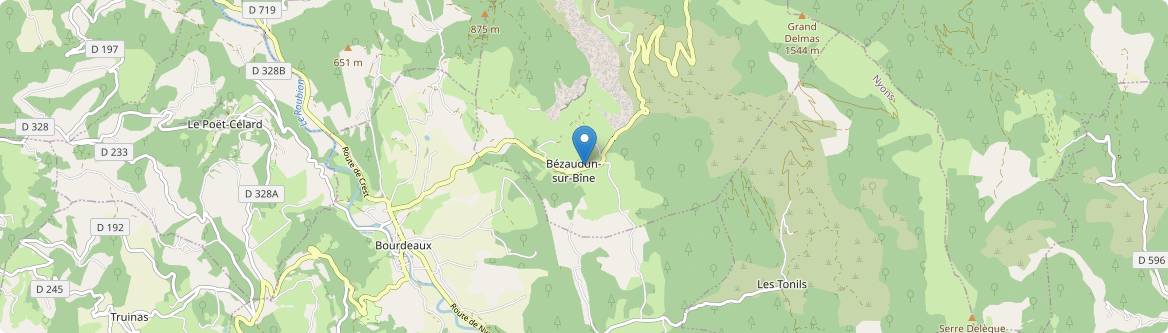 Bézaudun-sur-Bîne - Carte
