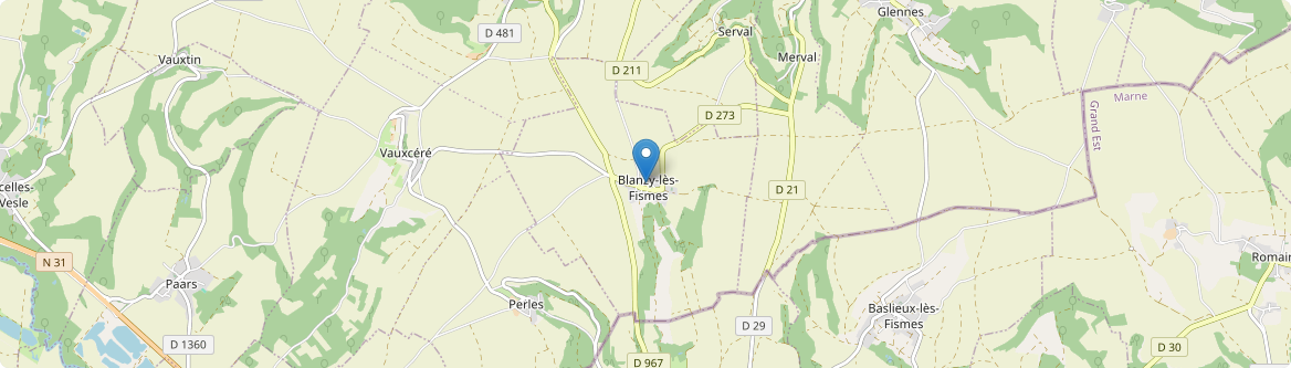 Blanzy-lès-Fismes - Carte