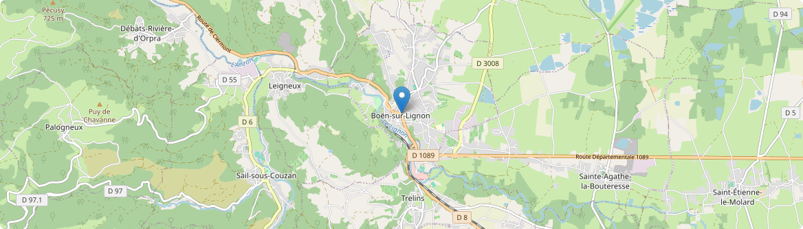 Boën-sur-Lignon - Carte
