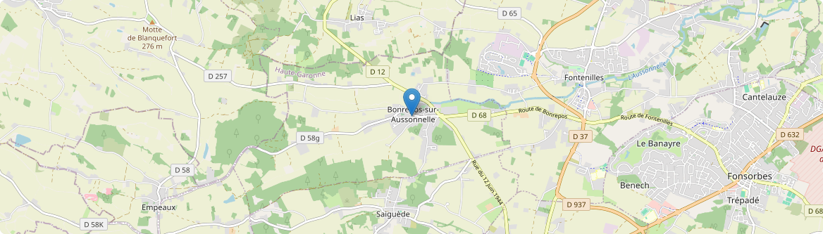 Bonrepos-sur-Aussonnelle - Carte