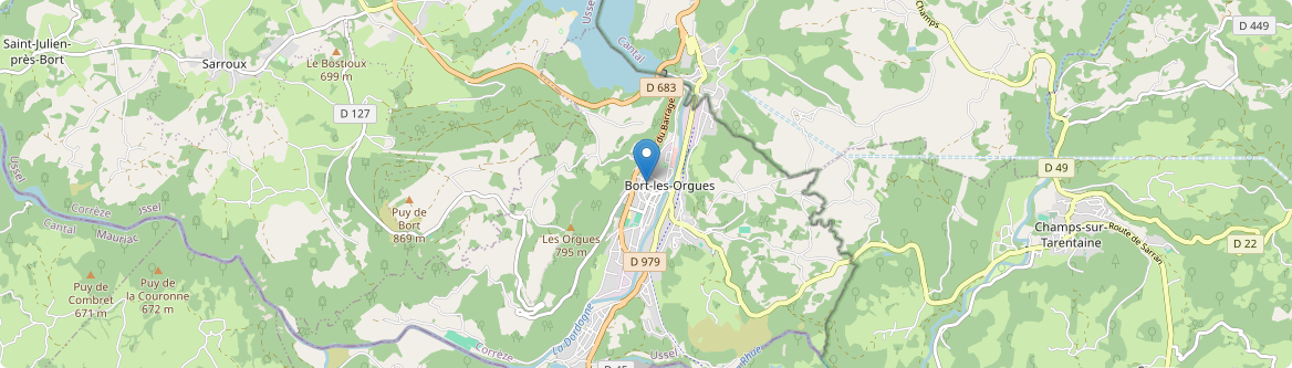 Bort-les-Orgues - Carte