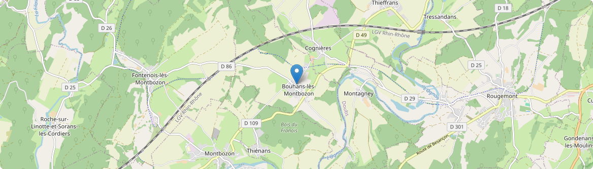 Bouhans-lès-Montbozon - Carte