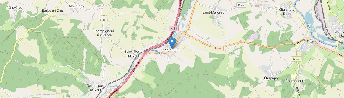 Boulzicourt - Carte
