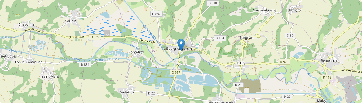 Bourg-et-Comin - Carte