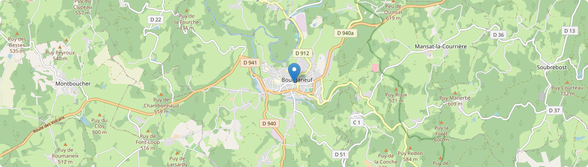 Bourganeuf - Carte