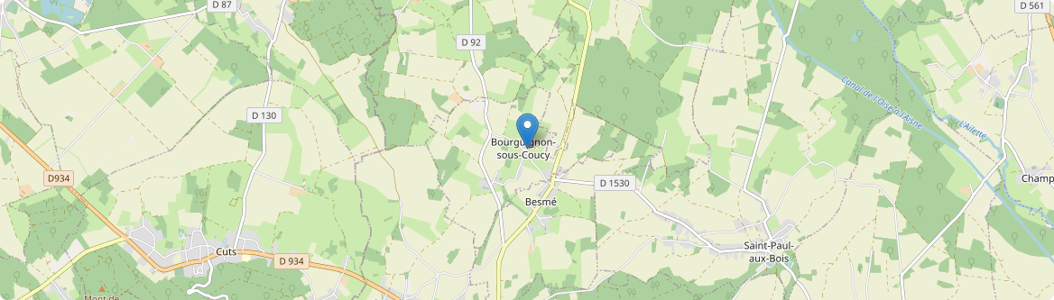 Bourguignon-sous-Coucy - Carte