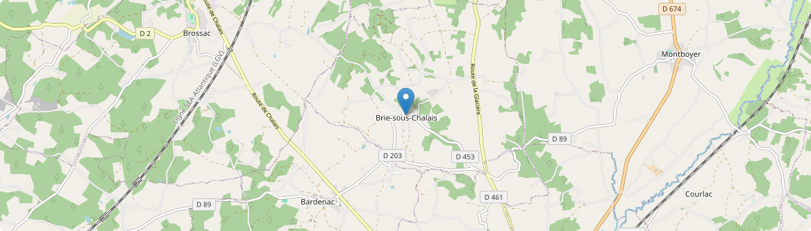 Brie-sous-Chalais - Carte