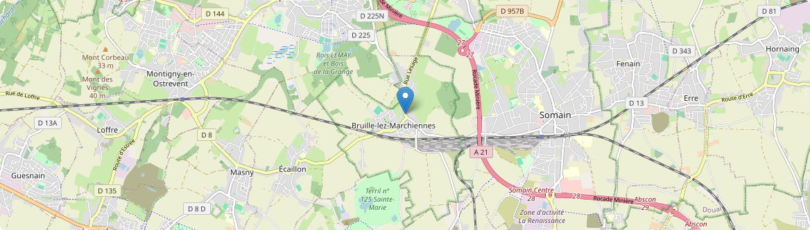 Bruille-lez-Marchiennes - Carte