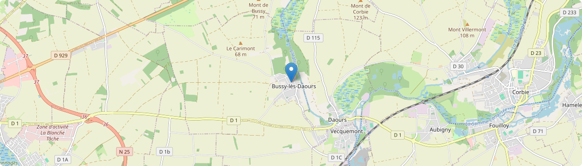Bussy-lès-Daours - Carte
