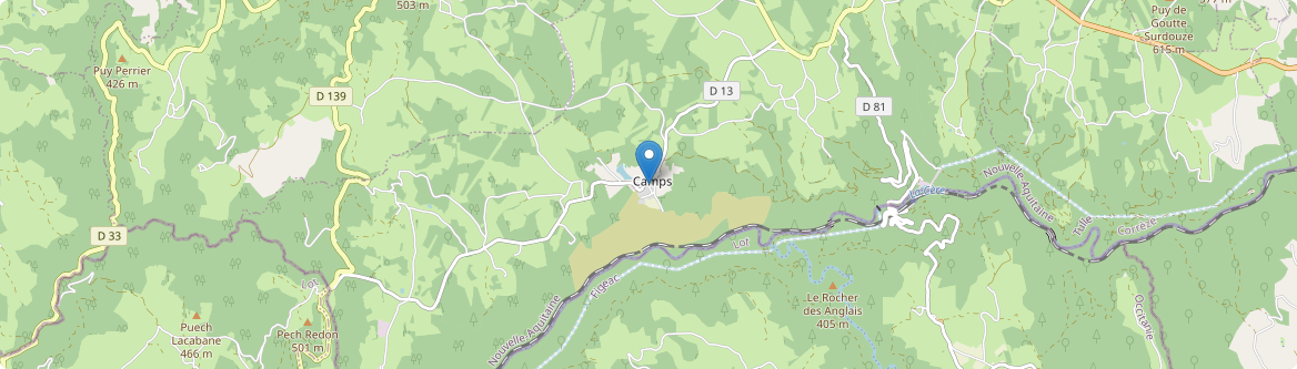 Camps-Saint-Mathurin-Léobazel - Carte