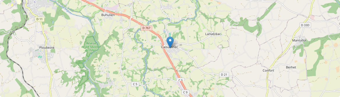 Caouënnec-Lanvézéac - Carte