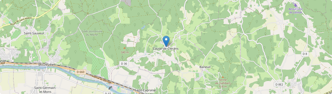 Cause-de-Clérans - Carte
