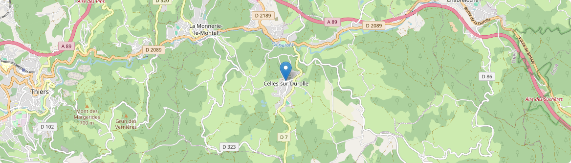 Celles-sur-Durolle - Carte
