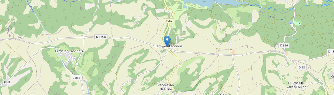 Cerny-en-Laonnois - Carte