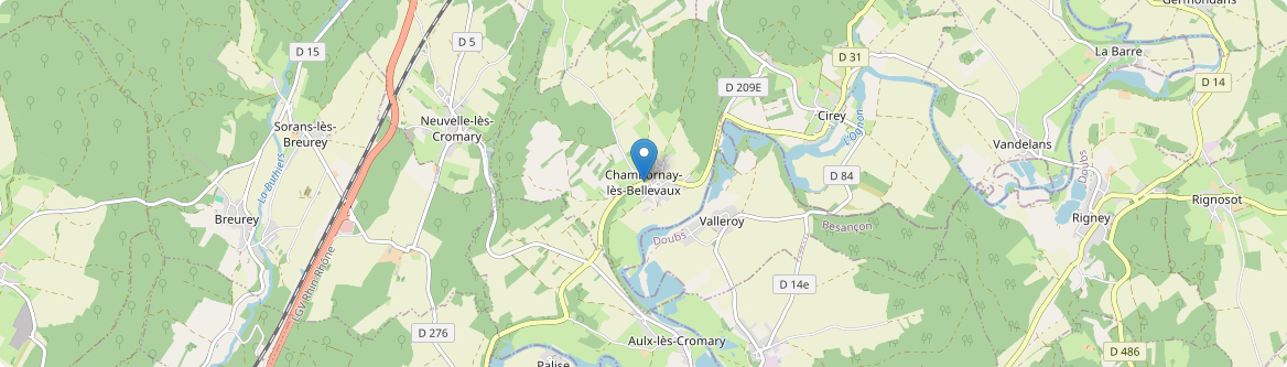 Chambornay-lès-Bellevaux - Carte