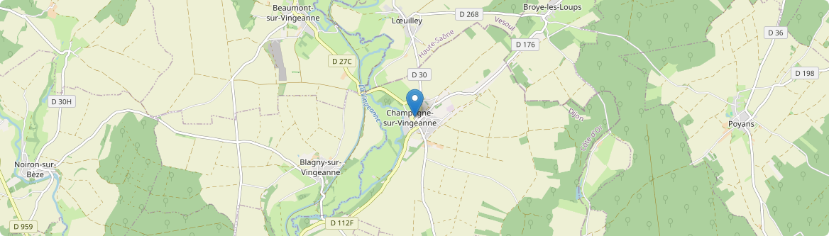 Champagne-sur-Vingeanne - Carte