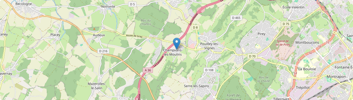 Champvans-les-Moulins - Carte