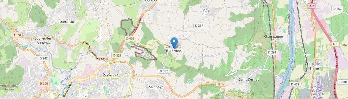 Colombier-le-Cardinal - Carte