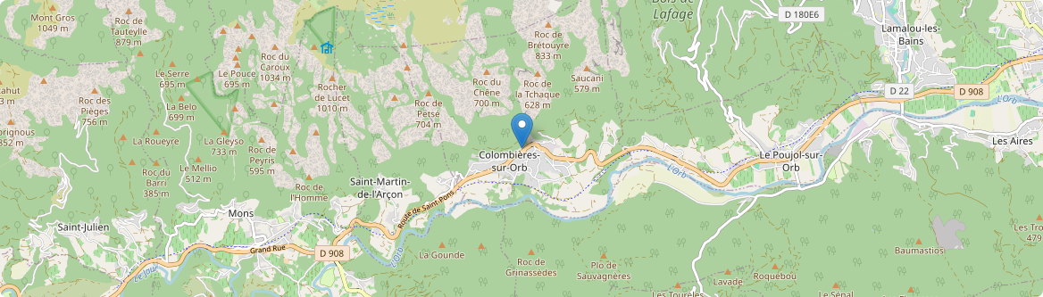 Colombières-sur-Orb - Carte