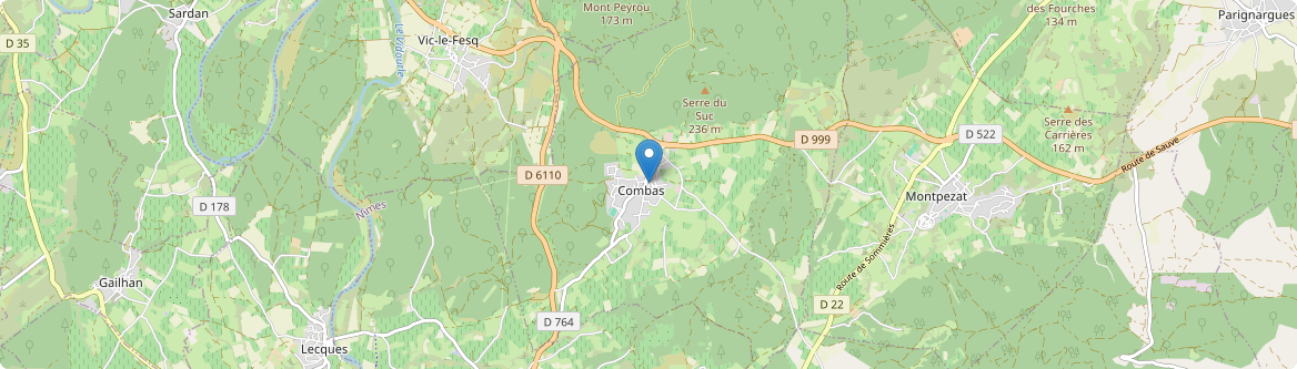 Combas - Carte