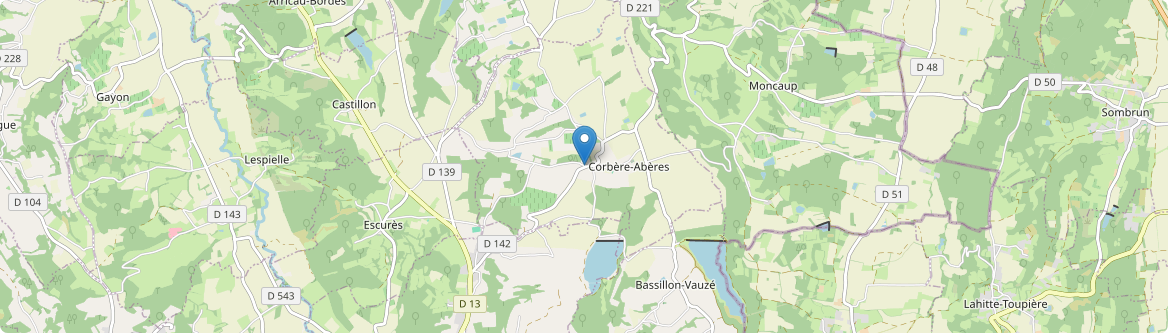 Corbère-Abères - Carte
