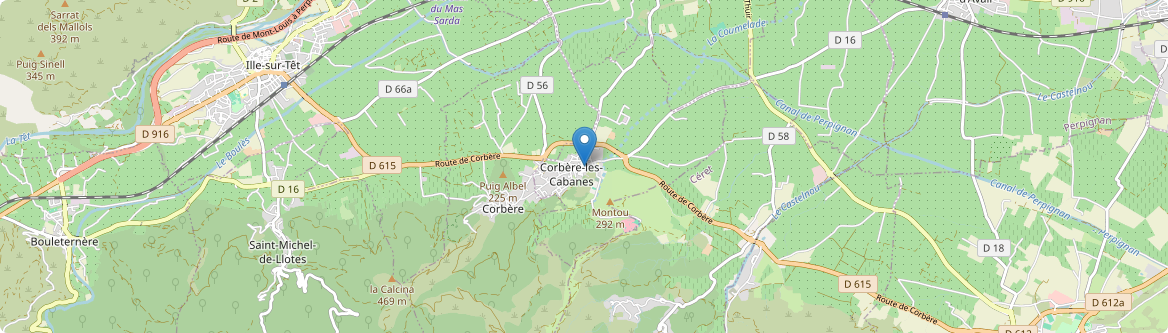 Corbère-les-Cabanes - Carte