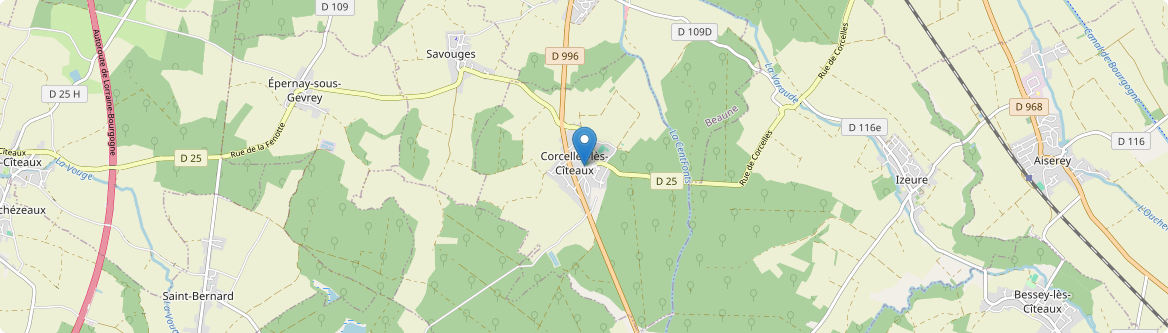 Corcelles-lès-Cîteaux - Carte