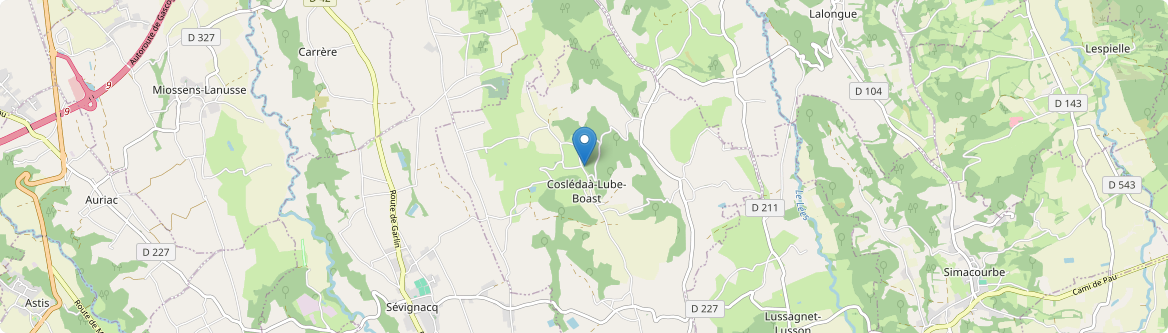 Coslédaà-Lube-Boast - Carte