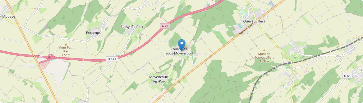 Courcelles-sous-Moyencourt - Carte