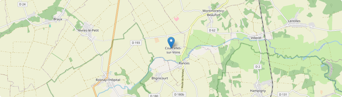 Courcelles-sur-Voire - Carte