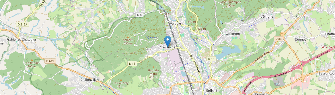 Cravanche - Carte