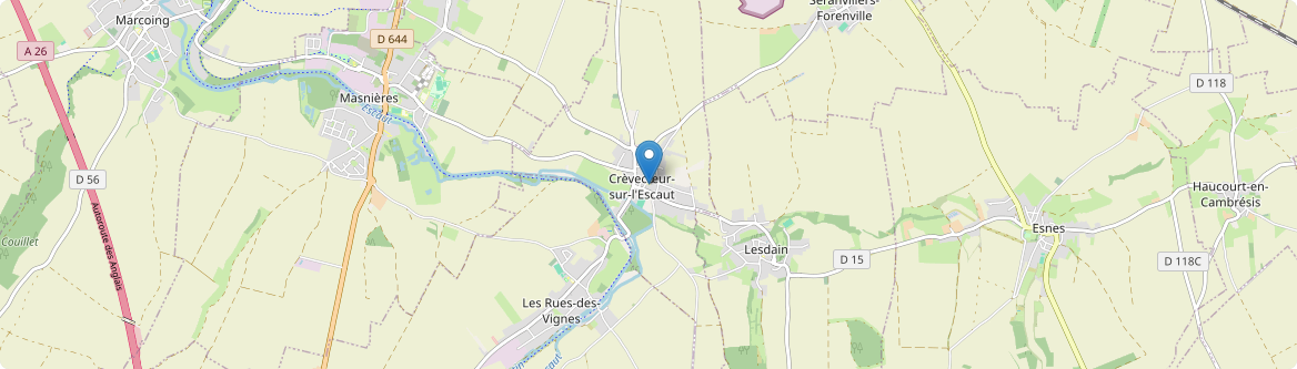 Crèvecœur-sur-l'Escaut - Carte