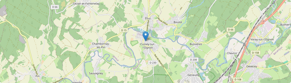 Cussey-sur-l'Ognon - Carte