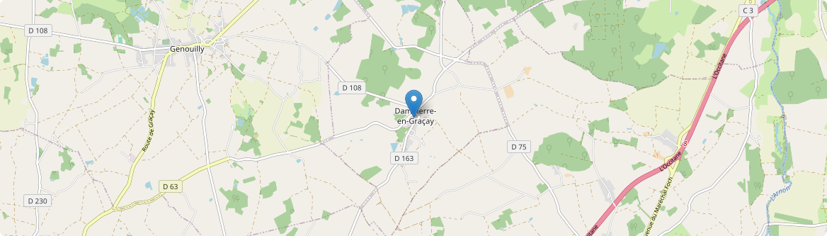 Dampierre-en-Graçay - Carte