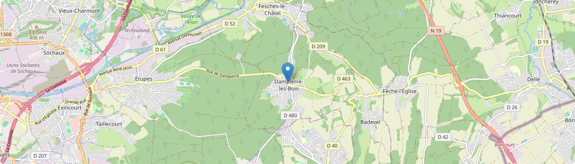 Dampierre-les-Bois - Carte