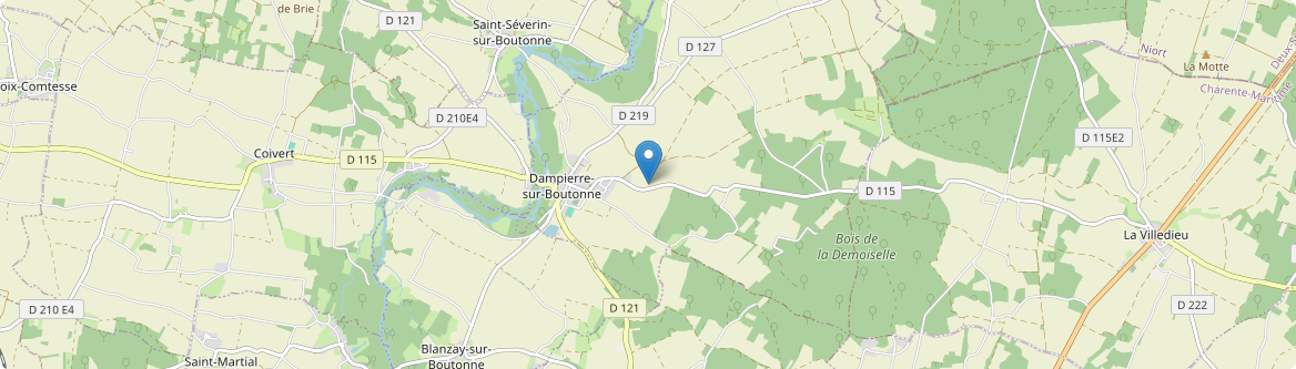 Dampierre-sur-Boutonne - Carte