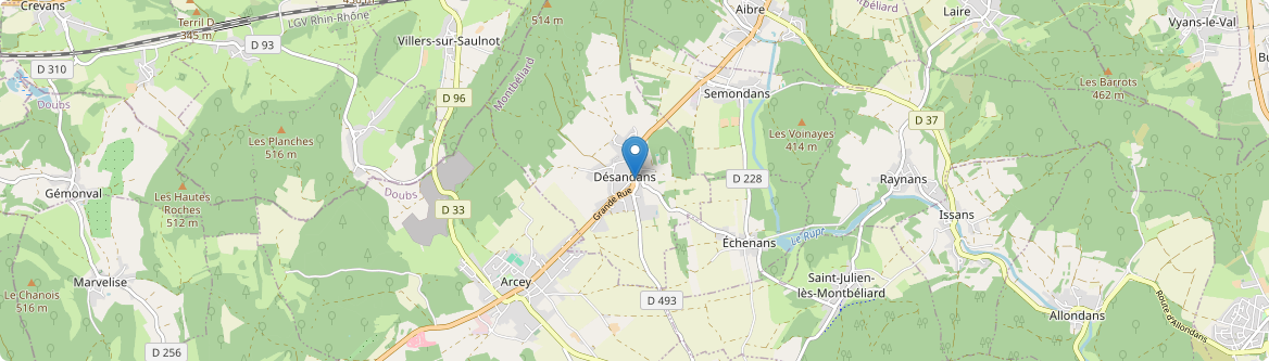 Désandans - Carte