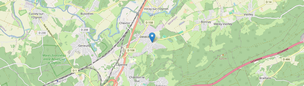 Devecey - Carte