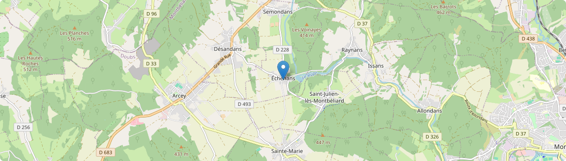 Échenans - Carte